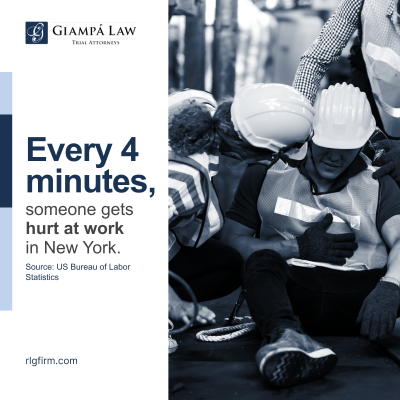 Every 4 minutes, someone gets hurt at work in New York.
Source: US Bureau of Labor Statistics